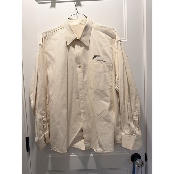 The Unbranded Brand Other - Butch Cassidy's Montpelier Idaho Western Work Shirt Cream Cotton Twill Men's L